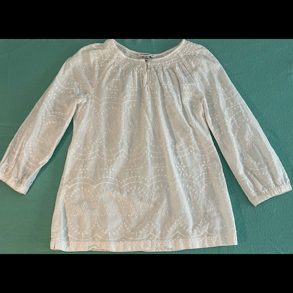 Croft & Barrow WHITE COTTON EMBROIDERED BLOUSE